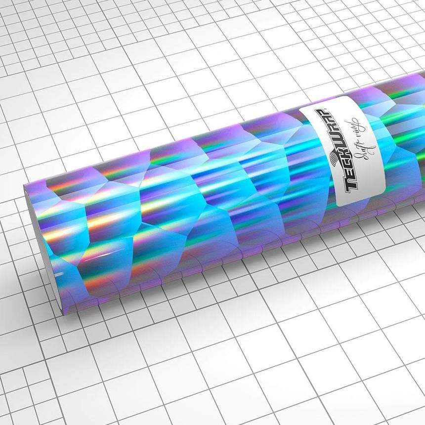 Autocolant holografic cu adeziv si model de mozaic