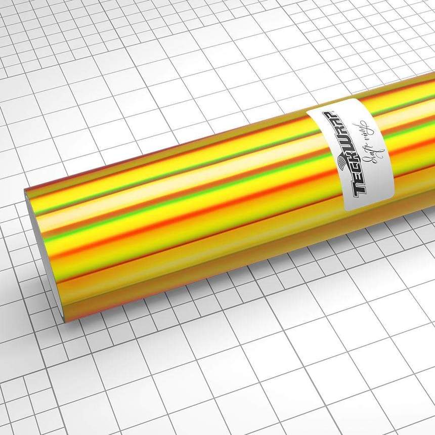 Autocolant holografic galben auriu