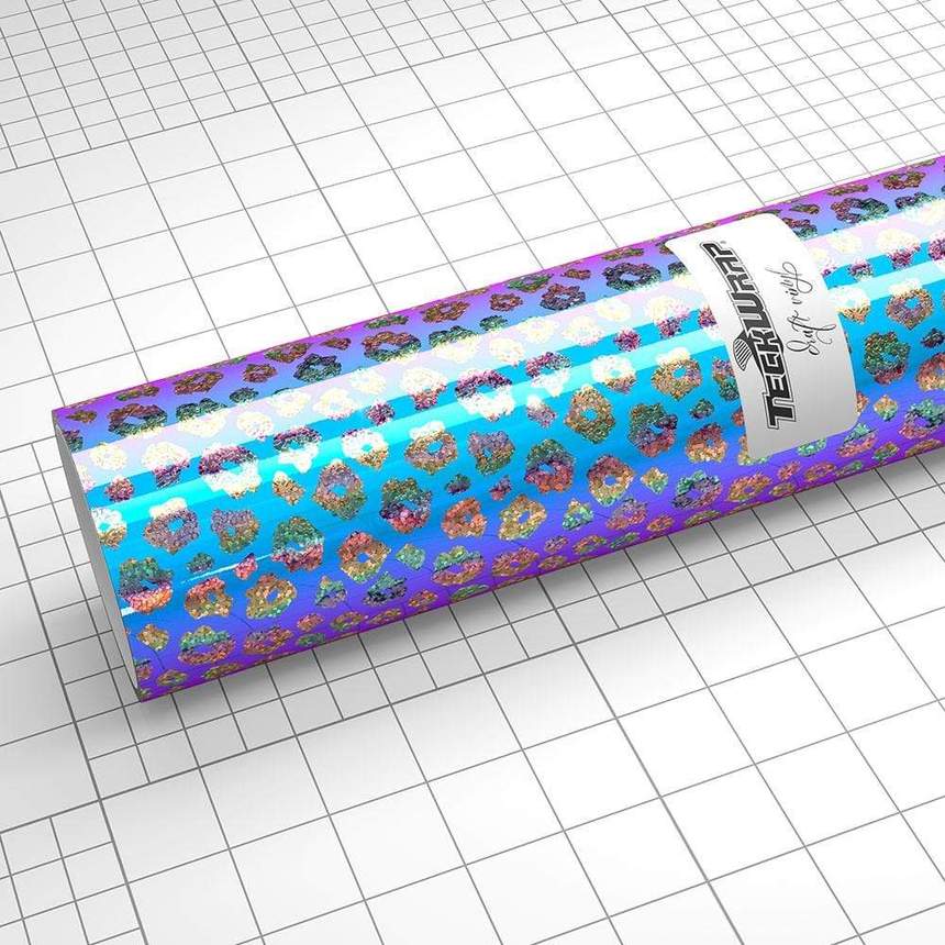 Autocolant holografic cu model leopard opal