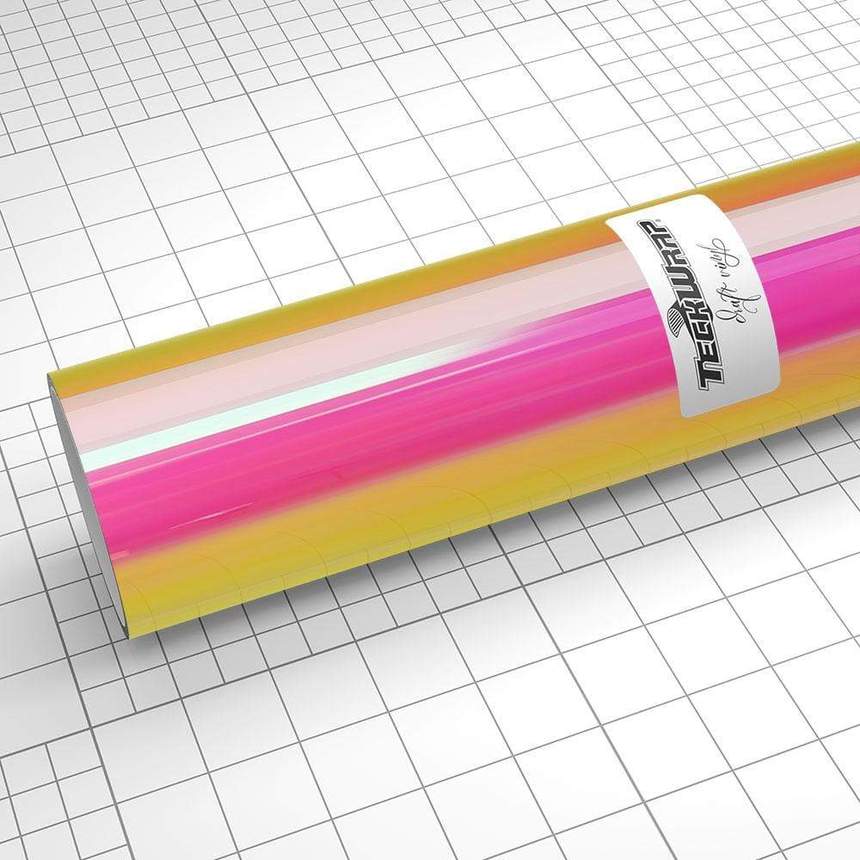 Autocolant termic holografic opal galben roz