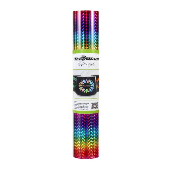 Autocolant termic holografic cu model curcubeu