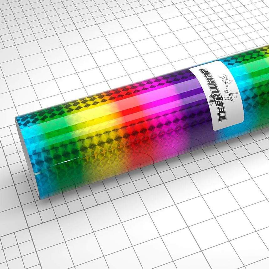 Autocolant termic holografic cu model curcubeu