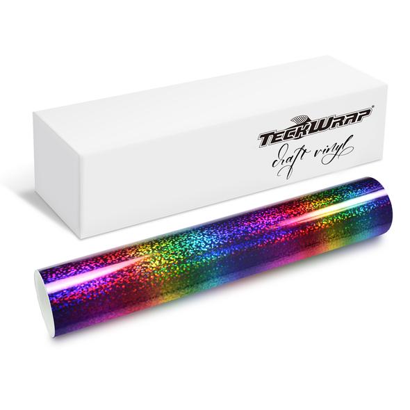 Autocolant holografic cu model de curcubeu si paiete