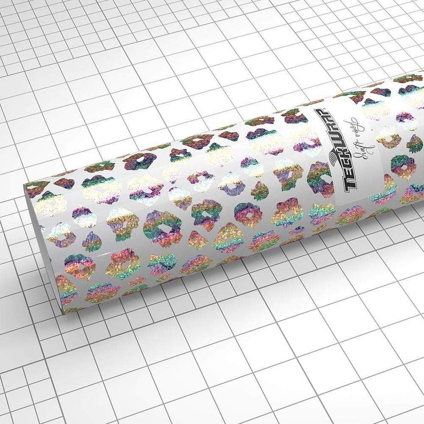 Autocolant holografic cu model leopard transparent