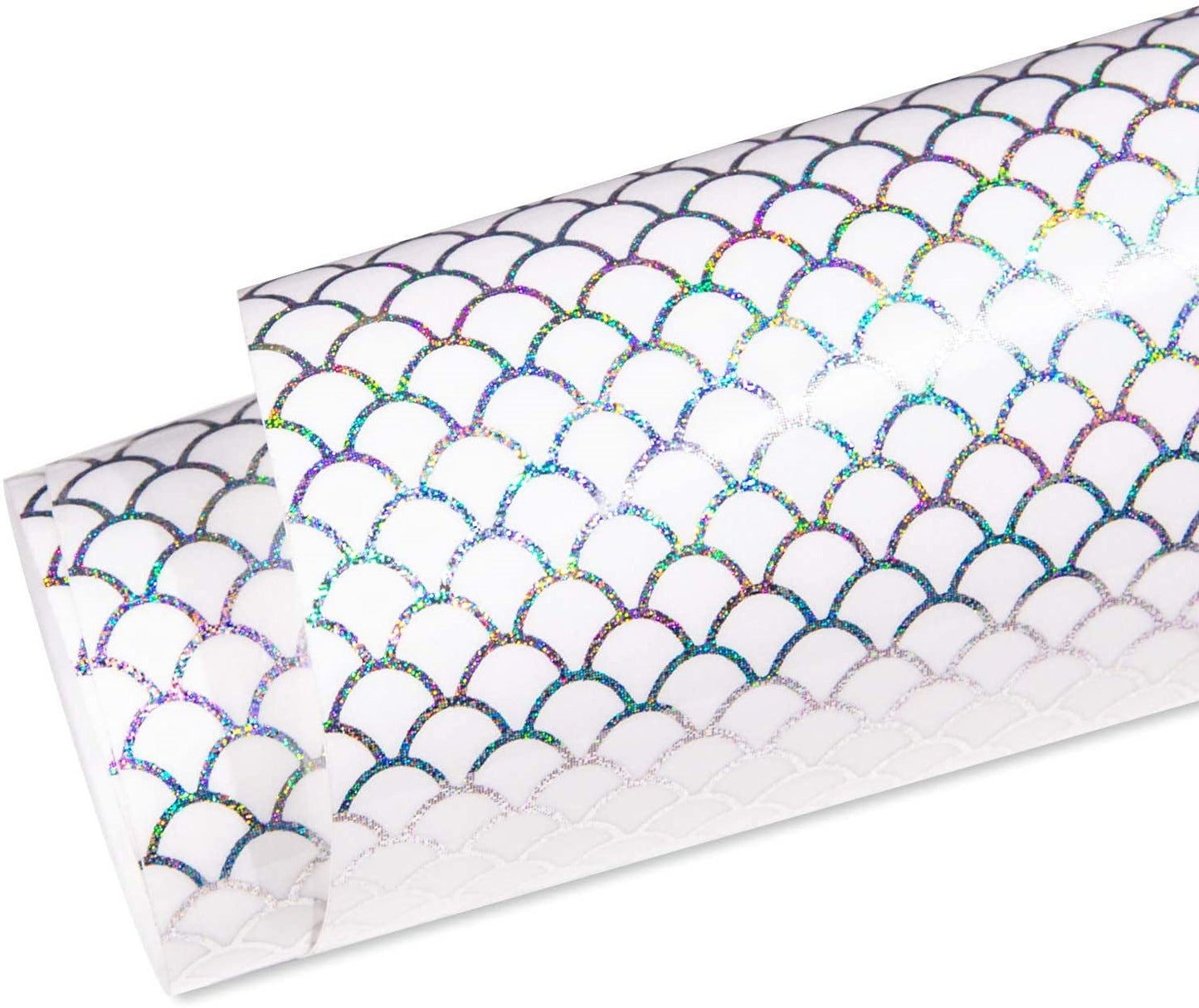 Autocolant transparent cu adeziv si model de sirena cu sclipici