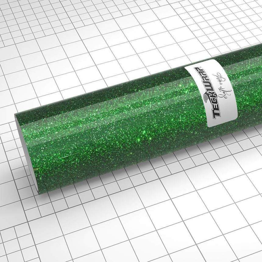 Autocolant termic cu sclipici verde