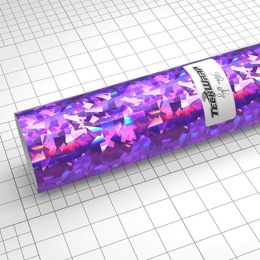 Autocolant glass flower holografic liliac