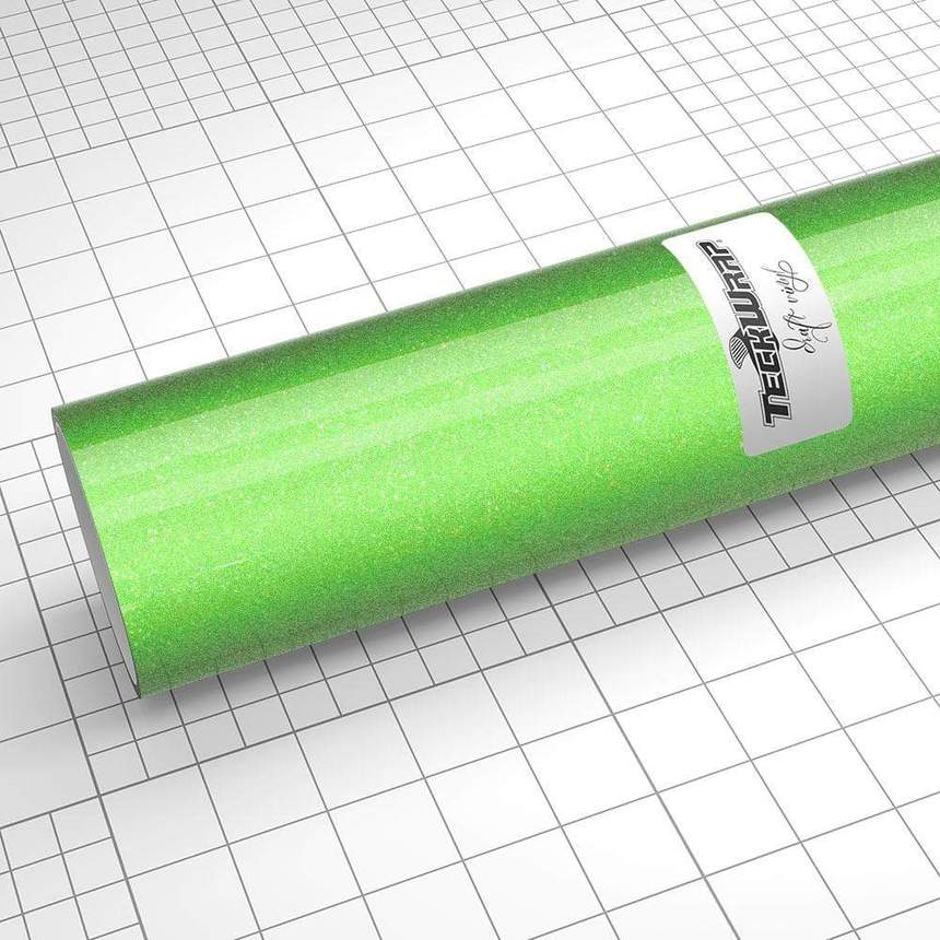 Autocolant termic cu sclipici verde
