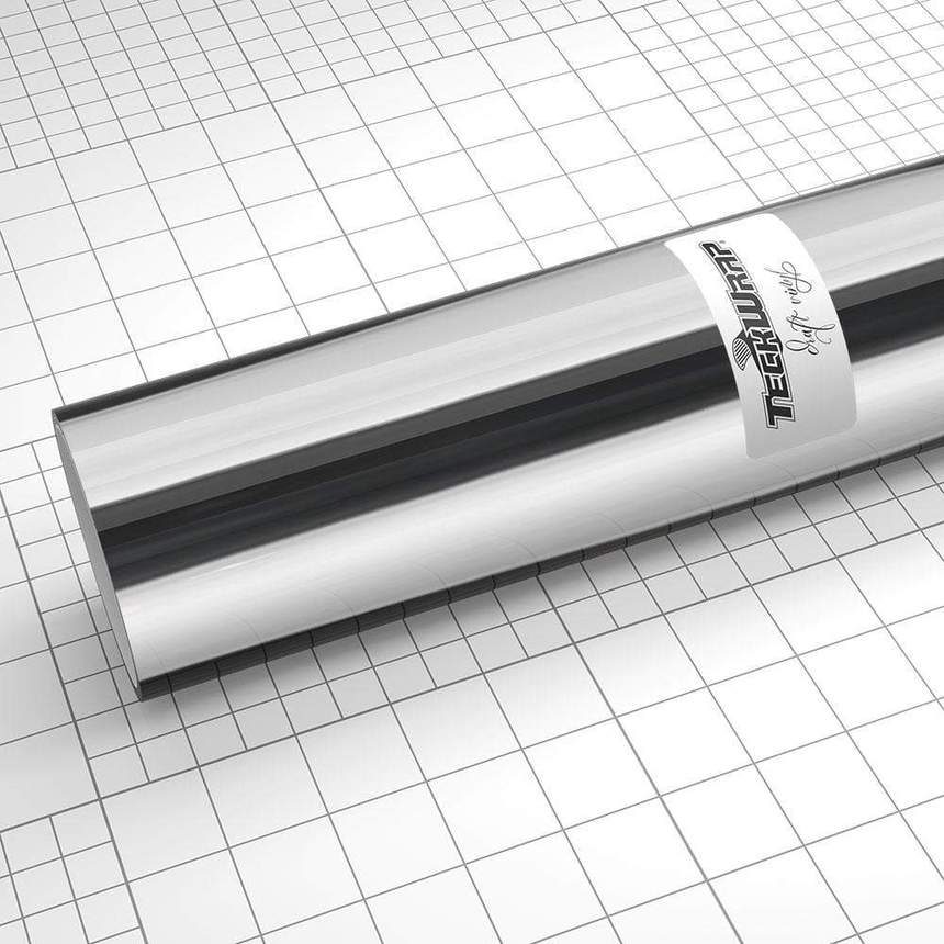 Autocolant cromat cu adeziv si efect de oglinda argintiu aluminiu