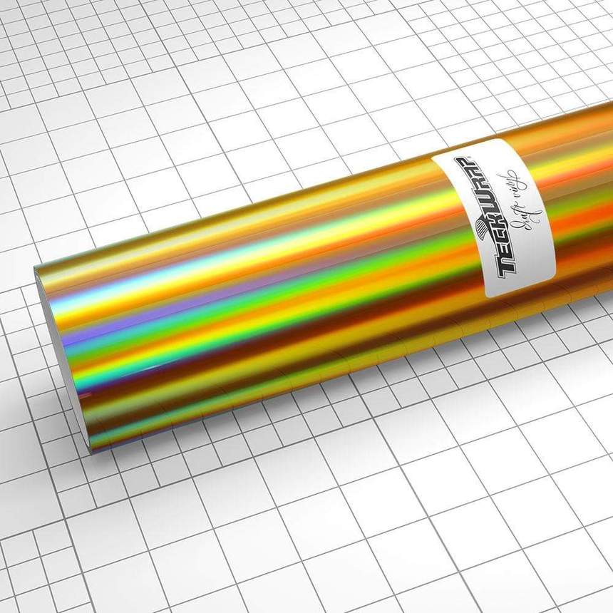 Autocolant termic holografic auriu
