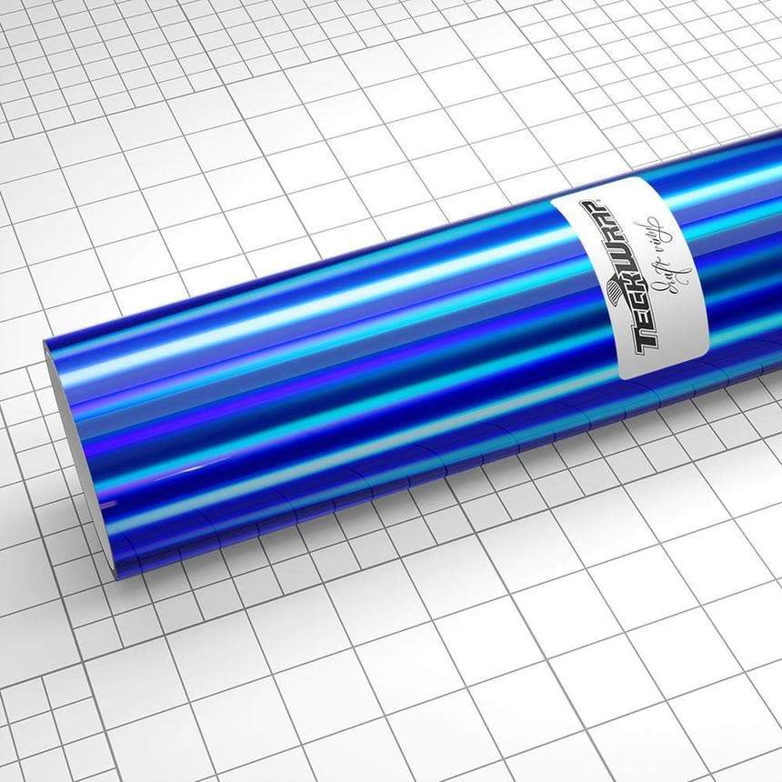 Autocolant termic holografic albastru